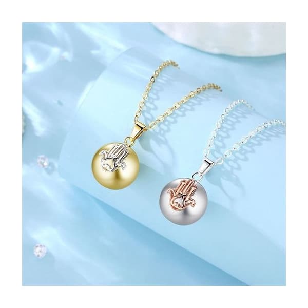 Graviditet Bola halsband med Hand of Fatima guld silver