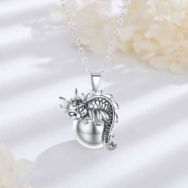 Graviditet bola dragon juvel present framtida mamma Halsband