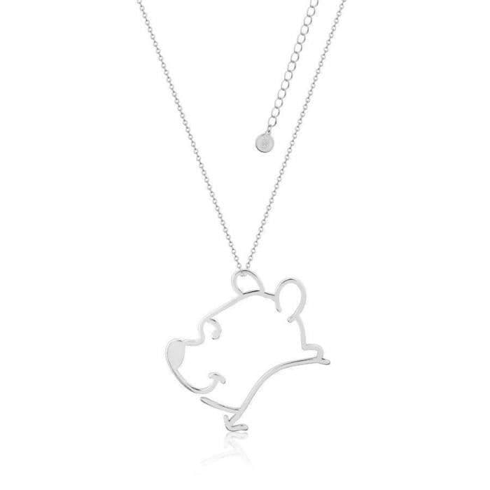 Disney Nalle Puh Silhouette Halsband Vitguld Pläterad - - - Grupo Erik