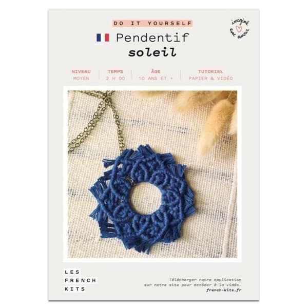 Pendentiv - Franska kit - Sol - Blå - Barn - Medelnivå
