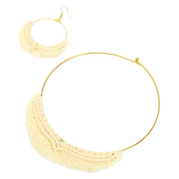 Kit Collier Makramé - GRAINE CREATIVE - Referens 791055 - Barn - Guld metall - Naturlig bomull