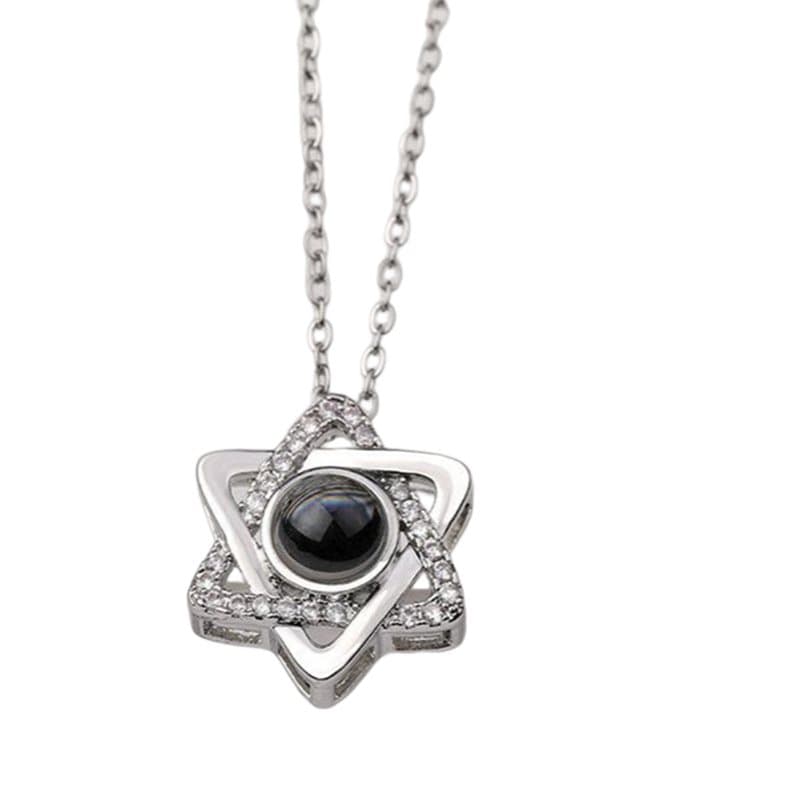 Halsband som projicerar "I love you" på 100 språk Silver