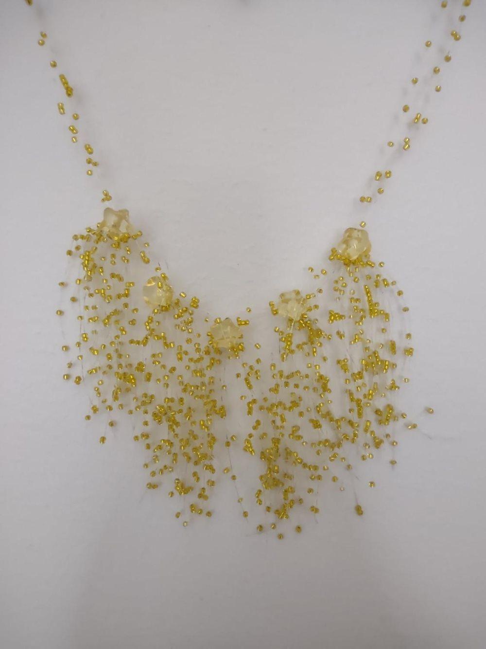 Halsband | Bröllop pärlor- Gul