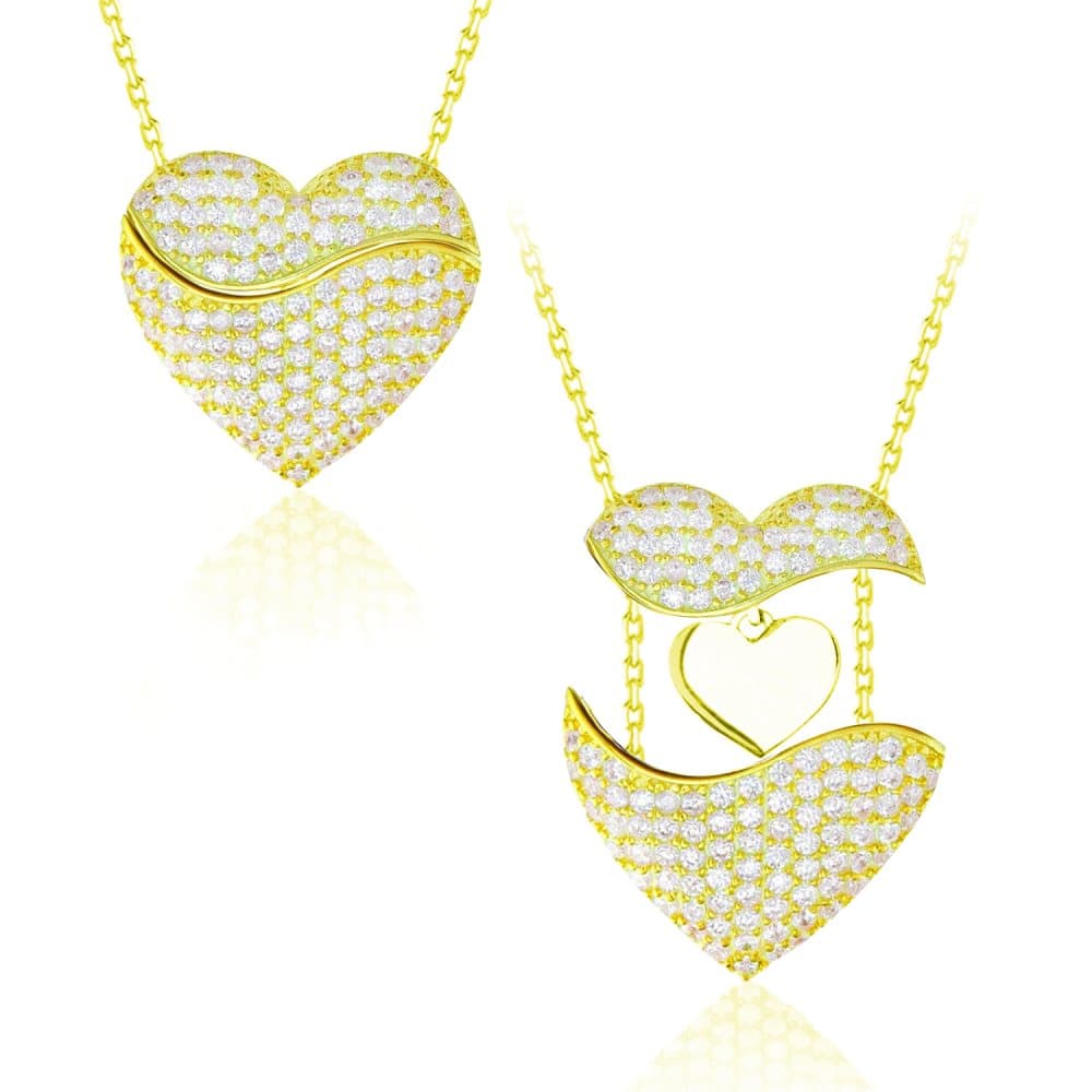 Halsband med hjärta Guld