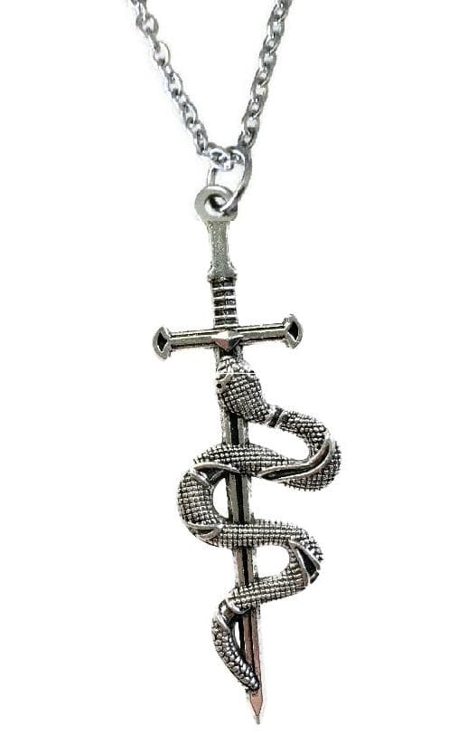 Halsband Svärd Orm Serpent Snake Dagger Rostfri kedja