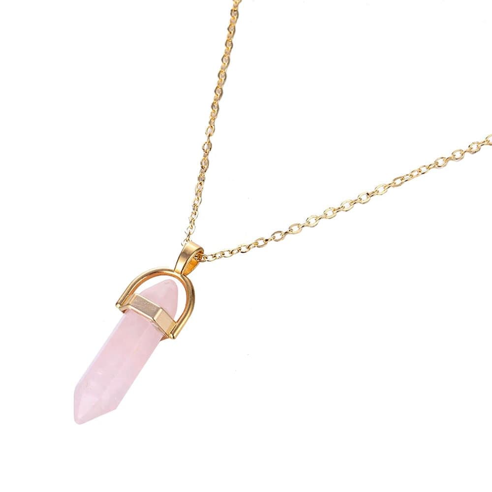 Halsband med Kristall - Rosa