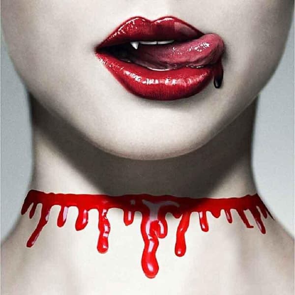 Halloween bloddroppande halsband blodvampyr vampyrhalsband