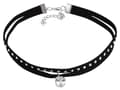 Miniatyrbild 2 av 3: Retro Dubbelt Svart Choker / Halsband med Nitar & en Rhinestone