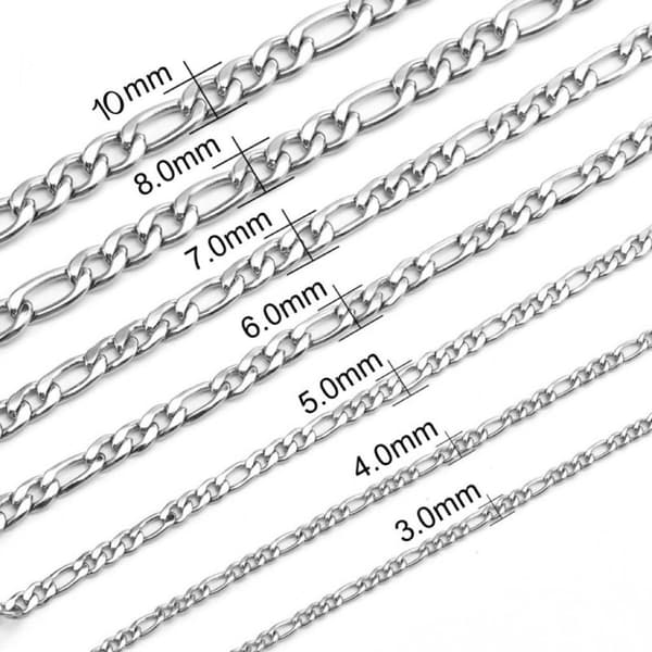 Figaro halsband i Stål som håller färgen livet ut! 8mm tjock,60cm lång