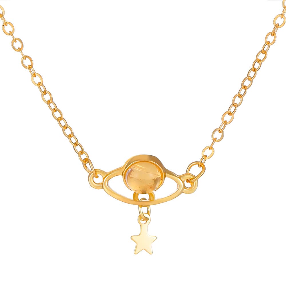 Planet Keyvicle Chain Halsband för kvinnor Guld