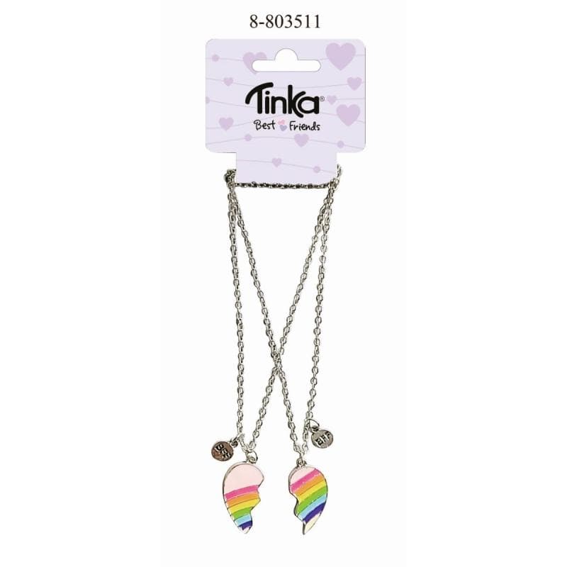 Bff Halsband Delat Hjärta, Regnbåge - Tinka Best Friends