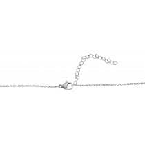 Silver Smyckesset i Rostfritt Stål -Halsband & Örhängen - Hjärta