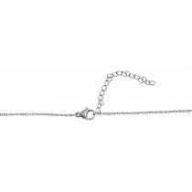 Silver Smyckesset i Rostfritt Stål -Halsband & Örhängen - Hjärta
