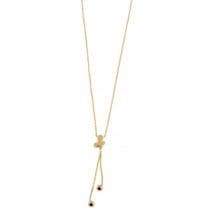 Guld Smyckesset i Rostfritt Stål - Halsband & Örhängen - Fjäril