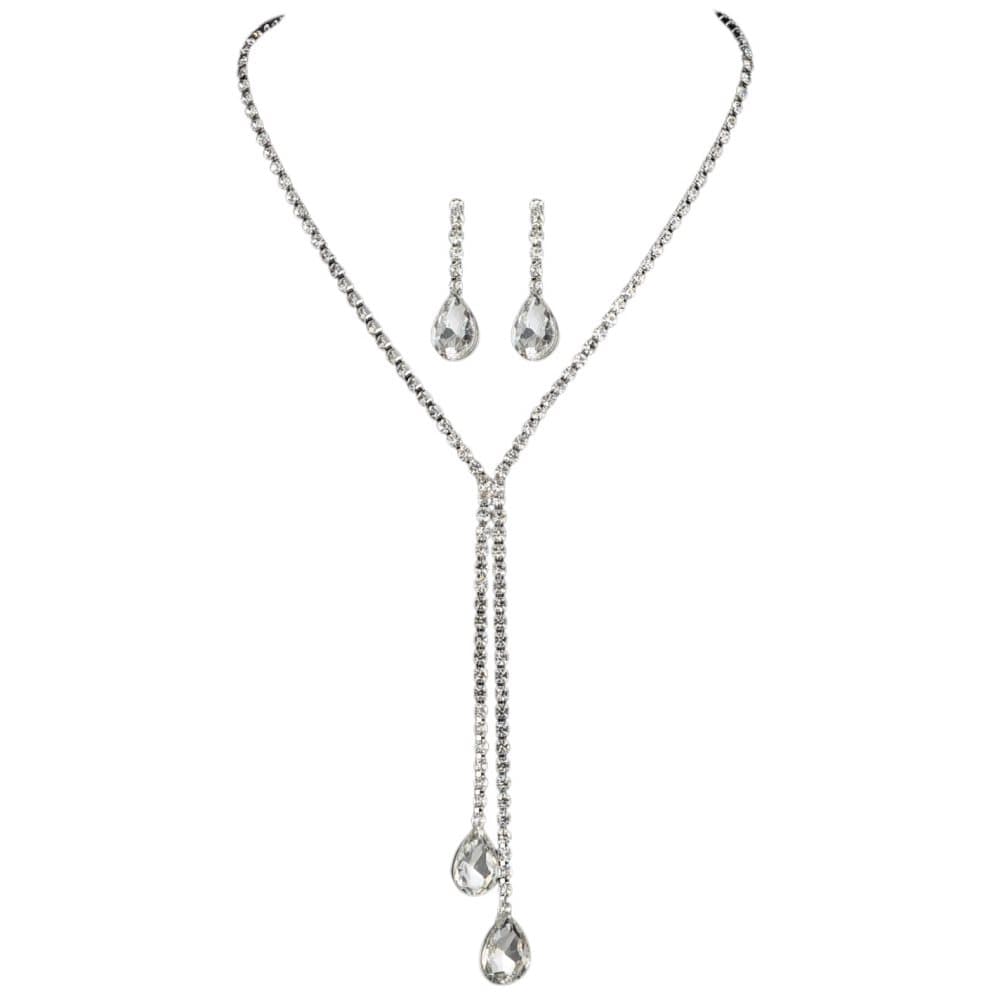 Bling Halsband Armband Örhängen Set Silver