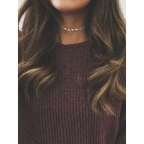 Silver Halsband / Choker - Kedja & Glittrande Rhinestones/Strass