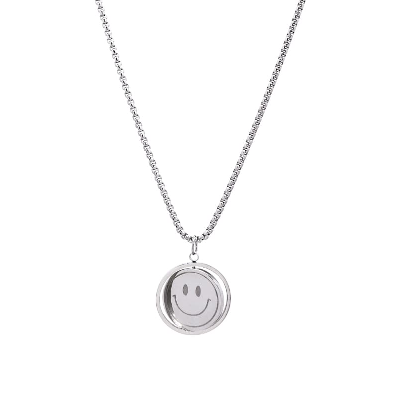 Hemgjord Roterande Smiley Double Face Expression Halsband