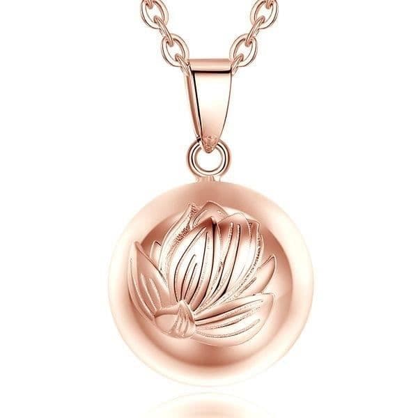Koppar Lotus Flower Graviditet Bola Halsband