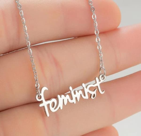 Halsband Feminist Text Minimalistiskt Rostfritt Stål Feminism