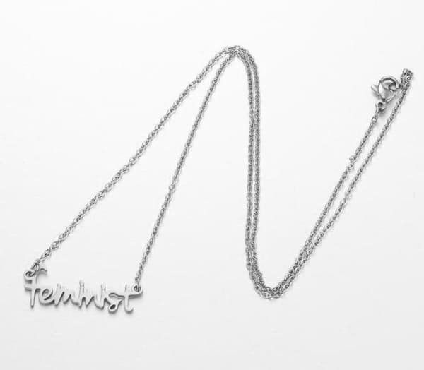 Halsband Feminist Text Minimalistiskt Rostfritt Stål Feminism