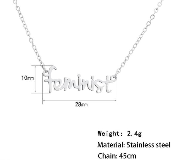 Halsband Feminist Text Minimalistiskt Rostfritt Stål Feminism