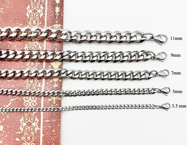 Slipad Pansarlänk halsband i Stål som håller färgen livet ut!