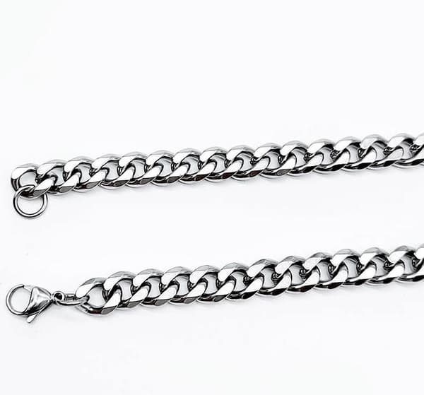Slipad Pansarlänk halsband i Stål som håller färgen livet ut! 5mm tjock, 50cm lång