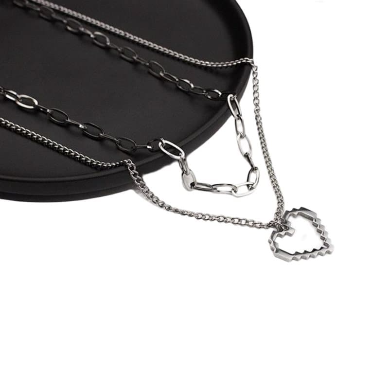 Hjärta Halsband Set 2-Pack Silver
