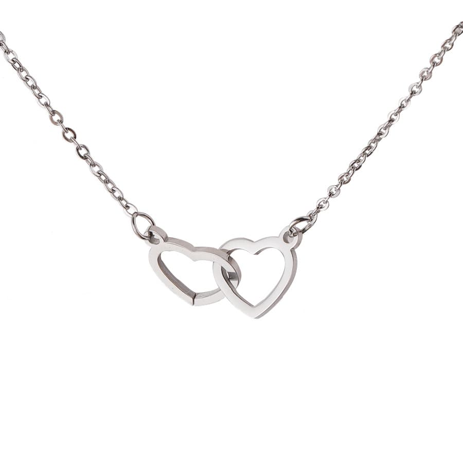 Dubbelt hjärta halsband Silver