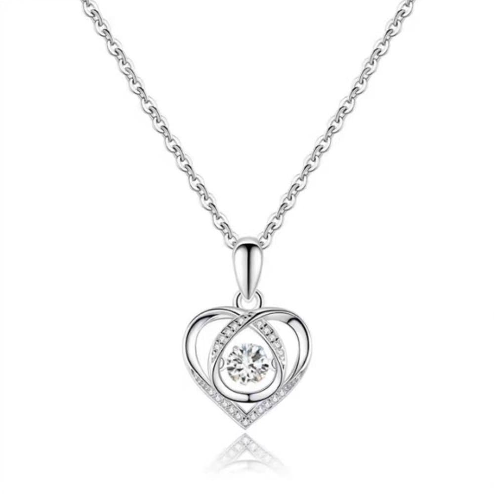 Bländande hjärta halsband Silver