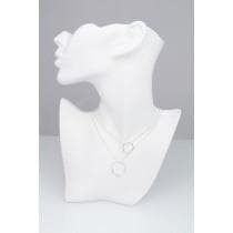 Silver Halsband med 2 st Kedjor Dekorerade med 2 st Ringar