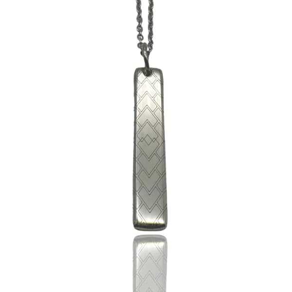 Cool pattern necklace for men stainless steel silver