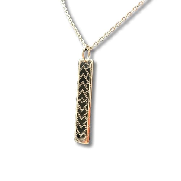 Cool pattern necklace for men stainless steel silver