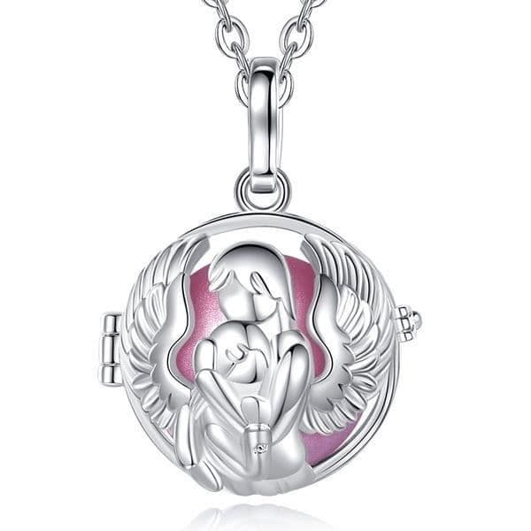 Rosa skyddsängel mor och barn graviditet Bola halsband