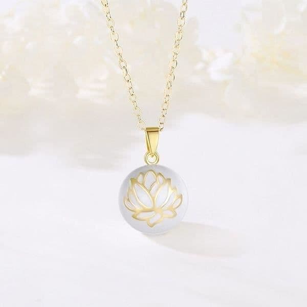Guld Lotus Flower Graviditet Bola halsband