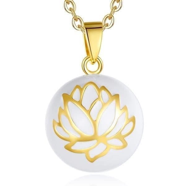 Guld Lotus Flower Graviditet Bola halsband