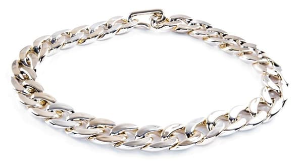 Brett Ljus Guld Halsband - Bred Länk / Kedja med Fin Design