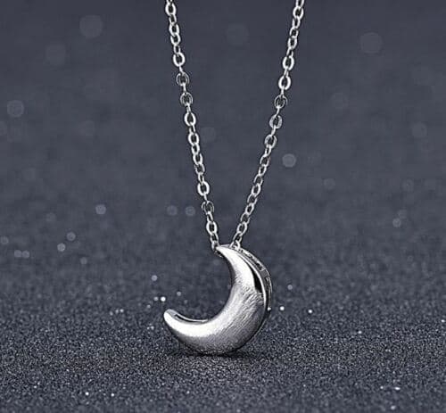 Moon Charm Pendant 925 Sterling Silver Chain Necklace Womens Jewellery Gifts UK