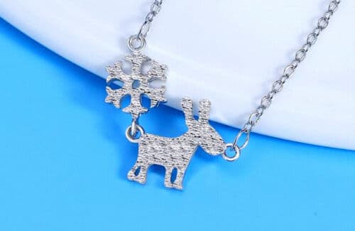 Snowflake Elk Pendant 925 Sterling Silver Chain Necklace Women Xmas Jewellery UK