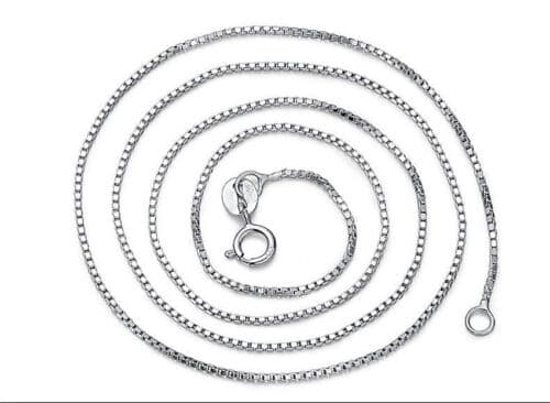 925 Sterling Silver 1mm Box Chain Necklace Rope Pendant 16 inches UK Hallmark