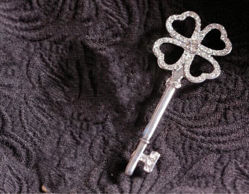 Vintage Christmas Silver Crystal Four Clover Brooch Women Girls Jewellery Gift
