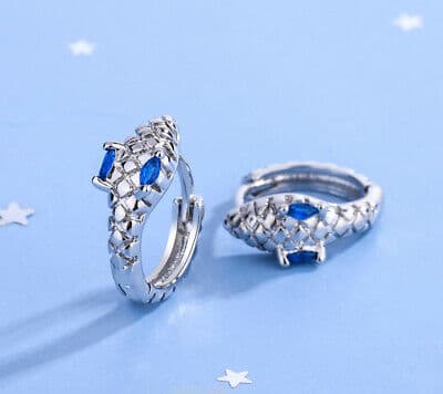 Blue Eye Snake Stud Earrings 925 Sterling Silver Womens Girl Jewellery Love Gift