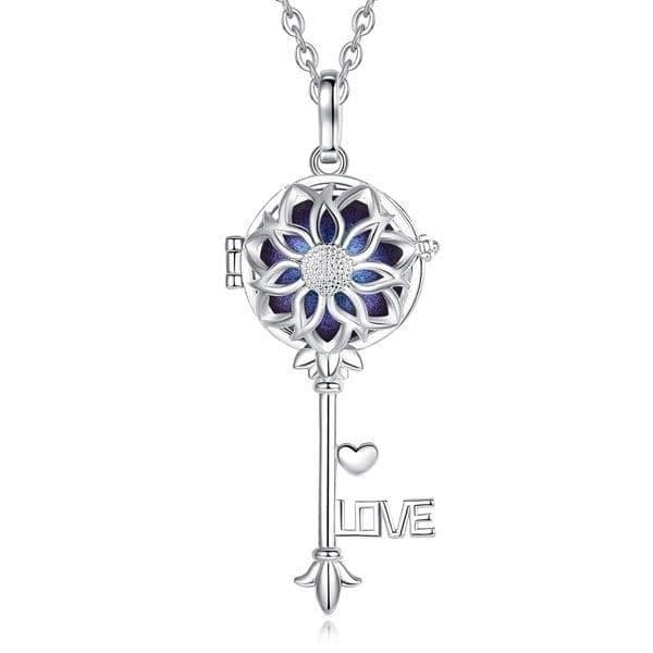 Graviditet Bola Cage Key Love Night Blue Ball Halsband