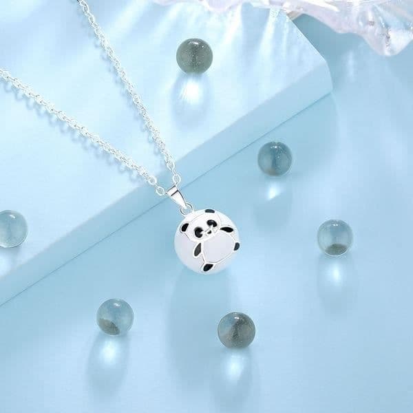 Silver Panda Gravid Bola Halsband