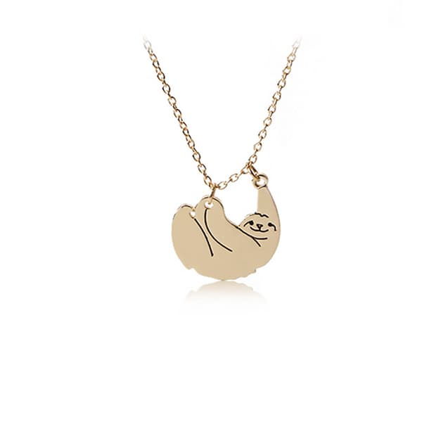 Sloth Animal Halskjede Gull