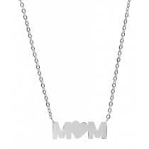 Silver Smyckesset i Stål - Halsband & Örhängen - Hjärta & Mom