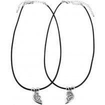 2 st Parhalsband Par Halsband - Hjärta med Text - I Love You