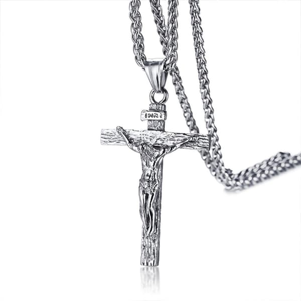 Stilren Halsband med Kors (Rostfritt Stål) Silver Silver