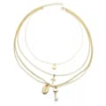 Miniatyrbild 4 av 5: Guld Halsband / Choker med 4 olika Kedjor, Kors & Nyckel