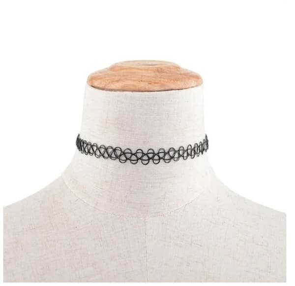 12kpl monivärinen kalastuslinja Choker Tattoo kaulakoru Pearl
